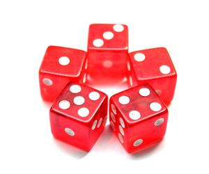 IDS Lot de 5 dés de craps de casino 19 mm Rouge cristal