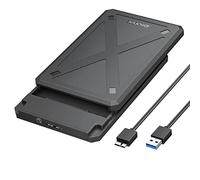 iDsonix Boîtier de Disque Dur 2,5 Pouces USB 3.0 vers SATA III Boîtier de Disque Dur Externe sans Outil pour Disque Dur SSD HDD 7 mm/9.5 mm 2,5" avec UASP Noir
