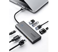 iDsonix Hub USB C 8 en 1, Adaptateur Multiport USB C en Aluminium Station d'accueil USB C avec HDMI 4K @ 60Hz, PD 100W, Ethernet 1000M, Lecteur de Carte SD/TF pour MacBook iPad Dell/HP Laptop Gris