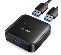 iDsonix USB 3.0 Sélecteur de Commutateur, USB Switch 2 en 1 sortie (1 en 2 sortie) Bidirectionnel Sharing Switch pour PC, Imprimante, Scanner, Clavier