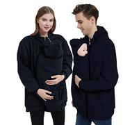 Idtswch Veste kangourou pour bébé en polaire 2 en 1 pour homme, veste de portage et veste softshell