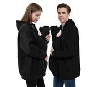 Idtswch Veste kangourou pour bébé en polaire 2 en 1 pour homme, veste de portage et veste softshell