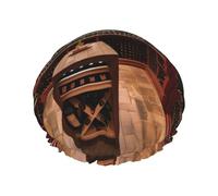 idubi Bonnet de douche en forme de cave à vin rouge avec une double couche, maintient bien vos cheveux, que ce soit pendant la douche ou le bain.