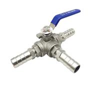 IDUTQUMW 1pc 32mm OD Hose Barb 304 Stainless Steel L-Port Three Way Drain Ball Valve for Water