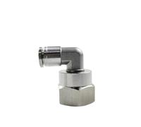 IDUTQUMW 1pcs PLF 304 Stainless Steel Pneumatic Quick Internal Wire Connector Rotary Joint Internal Thread Right Angle Elbow 1/8、1/4、3/8、1/2(PLF6-04,SS316)