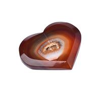 IDUTQUMW Agate Heart Shaped Hand Carved Polished Love Crystal Souvenir Home Decoration Collectible Gift (Size : 50-120g)