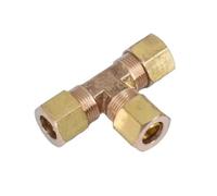 IDUTQUMW Fit 1/8" 3/16" 1/4" 5/16" 3/8" 1/2" 5/8" Tube Brass Tee 3 Ways Compression Union Fitting Water Gas Oil Connector(4.75mm 3l16 inch,5pcs)