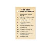 IDUTQUMW Ten Commandments of God Poster, Religious Wall Art Scripture Print, Old Testament Rules for Home & Church Decor(Unframed,16x24inch(40x60cm))