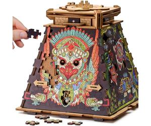 iDventure Cluepuzzle Pyramide du Soleil, Jeu d’Escape Room avec Puzzle | Jeu de labyrinthe à billes, Casse-tête tirelire, Coffre secret pour argent, Boîte à énigme, Cadeau homme ou femme, 10-20 min
