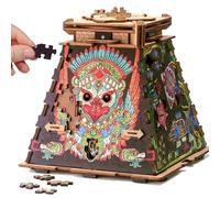 iDventure Cluepuzzle Pyramide Solaire - Boîte de Puzzle avec Puzzle Jigsaw - Jeu de Salle d'évasion - Coffret Cadeau - Coffre au trésor - Puzzle 3D en Bois - Puzzle séquentiel pour Adultes - Cadeau