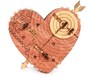 iDventure Tin Woodman's Heart, Boîte en Forme de cœur à Code de 3 Mots | Boîte secrète en forme de cœur, Cache-bague, Code personnalisable, Cryptex, Cadeau mariage, anniversaire ou Saint-Valentin