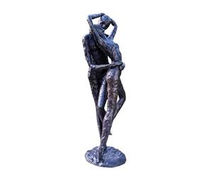 IDYL Sculpture en bronze couple qui s'embrasse | 54 x 15 x 18 cm | Figurine moderne en bronze fabriquée à la main | Sculpture de jardin - Décoration d'intérieur | Artisanat de qualité supérieure |