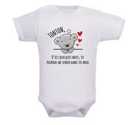 IDYLEA body bébé - annonce naissance - annonce grossesse - idée annonce grossesse - papa - papi - mamie - parrain - marraine - tonton - tatie - 2-3 mois, TONTON - MANCHES COURTES