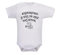 IDYLEA Body bébé Aujourd'hui ange, demain diablotin - Message drôle - Coton doux certifié - Manches courtes ou longues