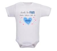 IDYLEA Body bébé Désolé les filles, mon cœur est à maman ou à papa - Coton bio certifié - Body humoristique et tendre - Manches courtes ou longues
