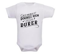 IDYLEA Body bébé Dormez bien, ça ne va pas durer - Message humoristique - Manches longues ou courtes - 100% coton certifié