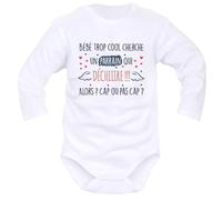 IDYLEA Body bébé drôle Cap ou pas cap ? - Marraine ou Parrain qui déchire - Cadeau original naissance ou annonce