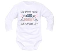 IDYLEA Body bébé drôle Cap ou pas cap ? - Marraine ou Parrain qui déchire - Cadeau original naissance ou annonce