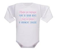 IDYLEA Body bébé drôle Toutes les mamans font de beaux bébés, mais la mienne a vraiment exagéré - 100% coton Oeko-Tex - Cadeau naissance original
