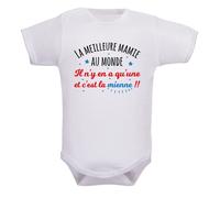IDYLEA Body Bébé écriture - Mamie - Cadeau bébé naissance unisexe - Humour - coton - 2-3 mois, MAMIE - MANCHES COURTES