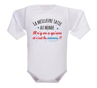 IDYLEA Body Bébé écriture - Mamie - Cadeau bébé naissance unisexe - Humour - coton - 2-3 mois, TATIE - MANCHES LONGUES