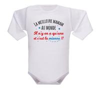 IDYLEA Body Bébé écriture - Mamie - Cadeau bébé naissance unisexe - Humour - coton