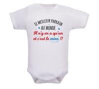 IDYLEA Body Bébé écriture - Mamie - Cadeau bébé naissance unisexe - Humour - coton