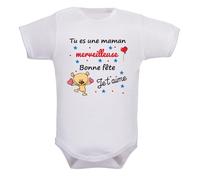 IDYLEA Body bébé fête des parents - Tu es une maman merveilleuse/un papa formidable - Cadeau tendre et rigolo - 100% coton Oeko-Tex