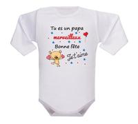 IDYLEA Body bébé fête des parents - Tu es une maman merveilleuse/un papa formidable - Cadeau tendre et rigolo - 100% coton Oeko-Tex