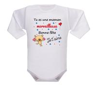 IDYLEA Body bébé fête des parents - Tu es une maman merveilleuse/un papa formidable - Cadeau tendre et rigolo - 100% coton Oeko-Tex