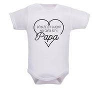 IDYLEA Body bébé fille Désolée les garçons, mon cœur est à Papa - 100% coton - Manches courtes ou longues - Cadeau original papa