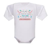 IDYLEA Body bébé humour - Un jour ma princesse viendra et (au choix : papa ou maman) s’en chargera - Coton blanc Oeko-Tex - Cadeau naissance original