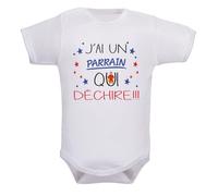 IDYLEA Body bébé « J’ai un Papa qui déchire » - Cadeau naissance ou fête - 100% coton - Message drôle et affectueux - Variantes disponibles