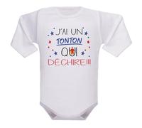 IDYLEA Body bébé « J’ai un Papa qui déchire » - Cadeau naissance ou fête - 100% coton - Message drôle et affectueux - Variantes disponibles