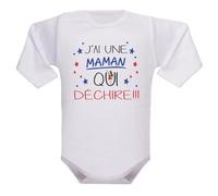 IDYLEA Body bébé « J’ai un Papa qui déchire » - Cadeau naissance ou fête - 100% coton - Message drôle et affectueux - Variantes disponibles