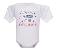 IDYLEA Body bébé « J’ai un Papa qui déchire » - Cadeau naissance ou fête - 100% coton - Message drôle et affectueux - Variantes disponibles