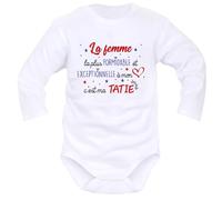 IDYLEA Body bébé La femme la plus formidable et exceptionnelle à mon cœur - Déclaration d’amour personnalisée - Variantes disponibles : Mamie, Maman, Marraine, Tatie…