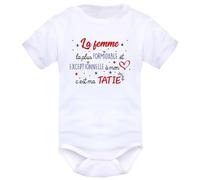 IDYLEA Body bébé La femme la plus formidable et exceptionnelle à mon cœur - Déclaration d’amour personnalisée - Variantes disponibles : Mamie, Maman, Marraine, Tatie…