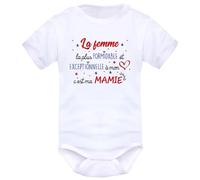 IDYLEA Body bébé La femme la plus formidable et exceptionnelle à mon cœur - Déclaration d’amour personnalisée - Variantes disponibles : Mamie, Maman, Marraine, Tatie…