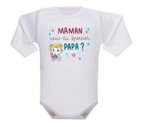 IDYLEA Body bébé Maman, veux-tu épouser Papa ? - Déclaration originale - Coton certifié - Manches courtes ou longues