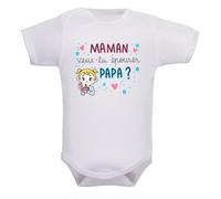 IDYLEA Body bébé Maman, veux-tu épouser Papa ? - Déclaration originale - Coton certifié - Manches courtes ou longues
