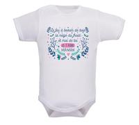 IDYLEA Body bébé message d’amour - Je t’aime (maman, papa, papi ou mamie) - Coton blanc Oeko-Tex - Cadeau tendre et original