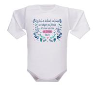 IDYLEA Body bébé message d’amour - Je t’aime (maman, papa, papi ou mamie) - Coton blanc Oeko-Tex - Cadeau tendre et original
