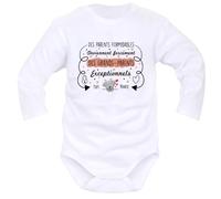 IDYLEA Body bébé message grands-parents exceptionnels - Cadeau original pour annoncer une grossesse à Papi et Mamie