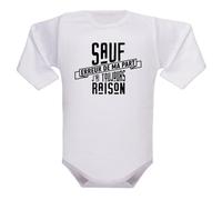 IDYLEA Body bébé Sauf erreur de ma part, j’ai toujours raison - Humour et caractère - Manches longues - Coton certifié Oeko-Tex