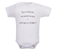 IDYLEA Body bébé Si je ne dors pas, mes parents non plus - C’est qui le patron ? - Humour sommeil - 100% coton - Manches longues ou courtes