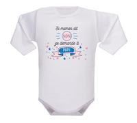IDYLEA Body bébé - Si maman dit non, je demande à (au choix : Papi ou Mamie) - Coton doux certifié Oeko-Tex - Blanc manches longues ou courtes - Cadeau drôle pour bébé