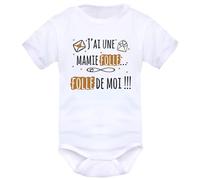 IDYLEA Body naissance il est fou... fou de moi » - Cadeau bébé Noël - Cadeau nouveau-né mixte -