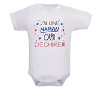 IDYLEA Body - papa - papi - parrain - tonton - maman - mamie - marraine - tatie qui déchire ? cadeau naissance - idée cadeau bébé original - 6-12 mois, MAMAN - MANCHES COURTES