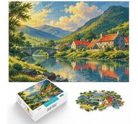 Idyllic Village Landscape with Lake Reflectio Puzzle, 1000 pièces | Pour progresser pièce après pièce : ce puzzle 1000 pièces pour adultes convient aux soirées et aux w nds.